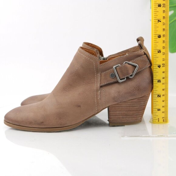 Franco Sarto Womens Garfield Boot Size 8.5 Tan Leather Block Heel Bootie Comfy - Picture 7 of 12